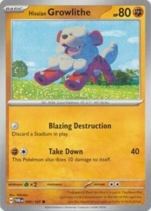Pokemon TCG - Scarlet & Violet: Twilight Masquerade - 099/167 Common - Hisuian Growlithe