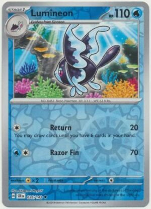 Pokemon TCG - Scarlet & Violet: Stellar Crown - 036/142 Uncommon Reverse Holo - Finneon