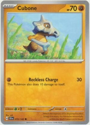 Pokemon TCG - Scarlet & Violet: Stellar Crown - 072/142 Common - Cubone