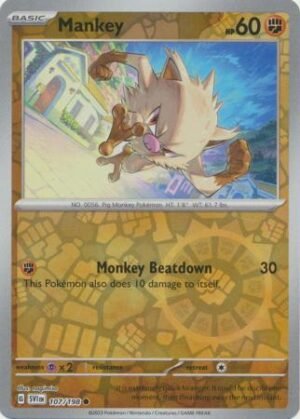 Pokemon TCG - Scarlet & Violet - 107/198 Common Reverse Holo - Mankey