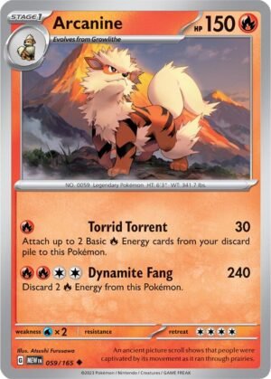 Pokemon TCG - Scarlet & Violet 151 - 059/165 Uncommon - Arcanine