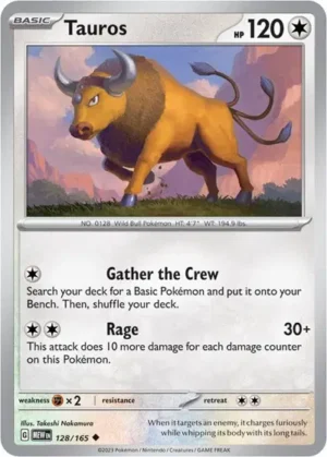 Pokemon TCG - Scarlet & Violet 151 - 128/165 Uncommon - Tauros