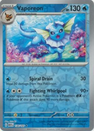Pokemon TCG - Scarlet & Violet 151 - 134/165 Reverse Holo Rare - Vaporeon