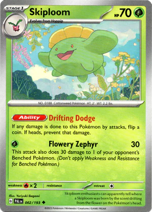 Pokemon TCG - Scarlet & Violet: Paldea Evolved - 002/193 Uncommon - Skiploom
