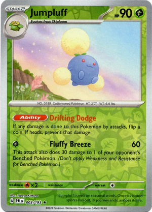 Pokemon TCG - Scarlet & Violet: Paldea Evolved - 003/193 Reverse Holo Rare - Jumpluff