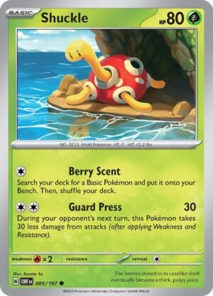 Pokemon TCG - Scarlet & Violet: Obsidian Flames - 005/197 Common - Shuckle