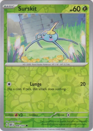 Pokemon TCG - Scarlet & Violet: Obsidian Flames - 006/197 Common Reverse Holo - Surskit