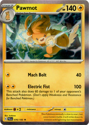 Pokemon TCG - Scarlet & Violet: Paldea Evolved - 076/193 Holo Rare - Pawmot