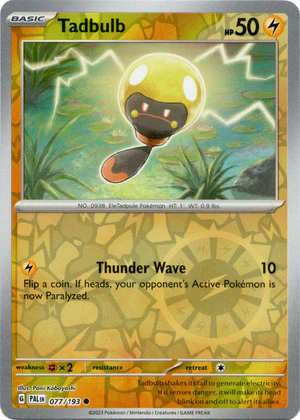 Pokemon TCG - Scarlet & Violet: Paldea Evolved - 077/193 Common Reverse Holo - Tadbulb