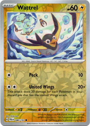 Pokemon TCG - Scarlet & Violet: Paldea Evolved - 080/193 Common Reverse Holo - Wattrel