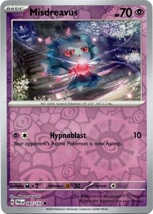 Pokemon TCG - Scarlet & Violet: Paldea Evolved - 087/193 Common Reverse Holo - Misdreavus