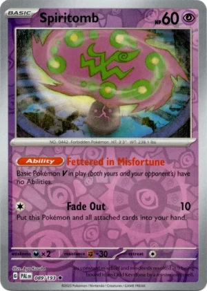 Pokemon TCG - Scarlet & Violet: Paldea Evolved - 089/193 Reverse Holo Rare - Spiritomb