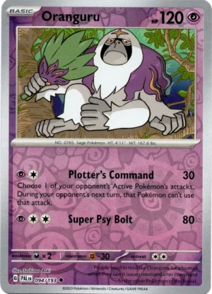 Pokemon TCG - Scarlet & Violet: Paldea Evolved - 094/193 Uncommon Reverse Holo - Oranguru