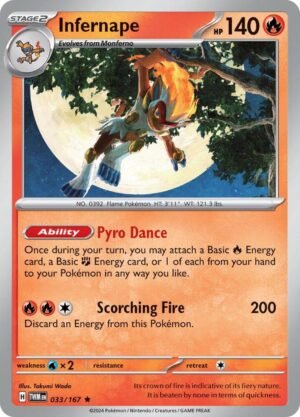Pokemon TCG - Scarlet & Violet: Twilight Masquerade - 033/167 Reverse Holo Common - Infernape
