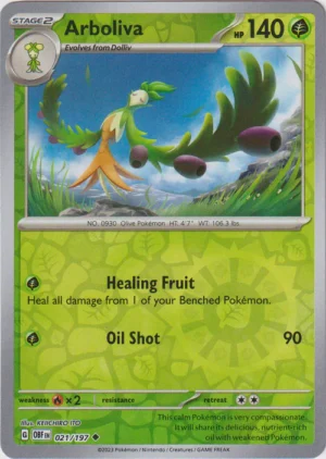 Pokemon TCG - Scarlet & Violet: Obsidian Flames - 021/197 Uncommon Reverse Holo - Arboliva
