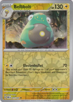 Pokemon TCG - Scarlet & Violet: Obsidian Flames - 077/197 Uncommon Reverse Holo - Bellibolt