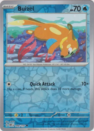 Pokemon TCG - Scarlet & Violet: Obsidian Flames - 048/197 Common Reverse Holo - Buizel