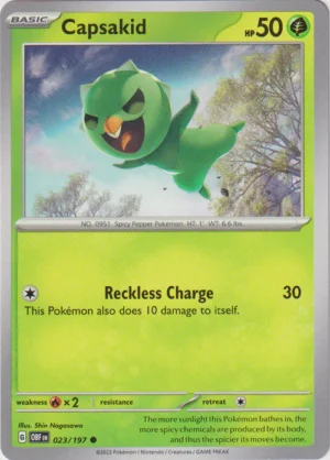 Pokemon TCG - Scarlet & Violet: Obsidian Flames - 023/197 Common - Capsakid