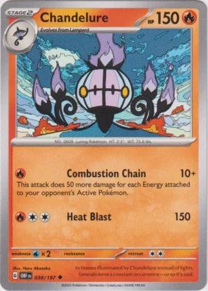 Pokemon TCG - Scarlet & Violet: Obsidian Flames - 038/197 Uncommon - Chandelure