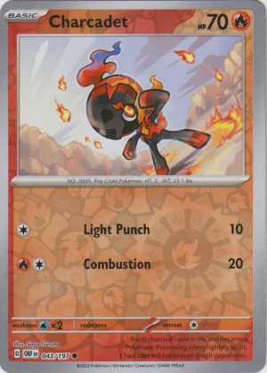 Pokemon TCG - Scarlet & Violet: Obsidian Flames - 043/197 Common Reverse Holo - Charcadet