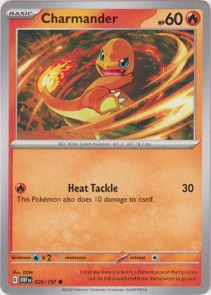 Pokemon TCG - Scarlet & Violet: Obsidian Flames - 026/197 Common - Charmander
