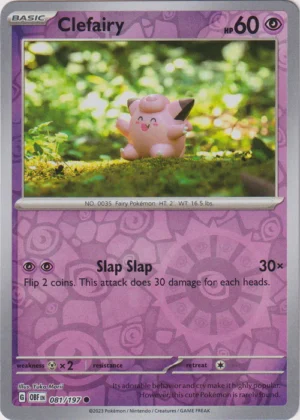 Pokemon TCG - Scarlet & Violet: Obsidian Flames - 081/197 Common Reverse Holo - Clefairy