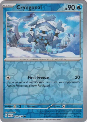 Pokemon TCG - Scarlet & Violet: Obsidian Flames - 055/197 Common Reverse Holo - Cryogonal
