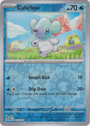 Pokemon TCG - Scarlet & Violet: Obsidian Flames - 053/197 Common Reverse Holo - Cubchoo