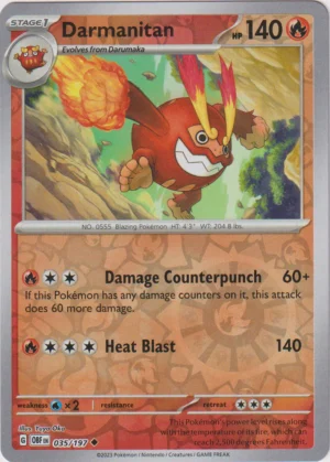 Pokemon TCG - Scarlet & Violet: Obsidian Flames - 035/197 Uncommon Reverse Holo - Darmanitan