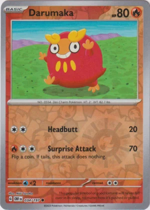 Pokemon TCG - Scarlet & Violet: Obsidian Flames - 034/197 Common Reverse Holo - Darumaka