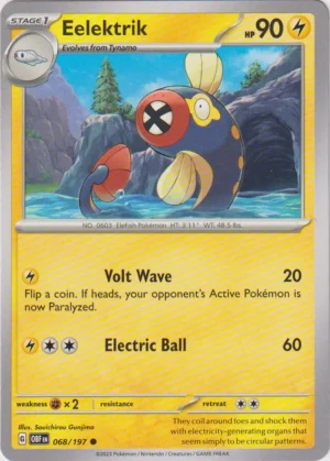 Pokemon TCG - Scarlet & Violet: Obsidian Flames - 068/197 Common - Eeletrik