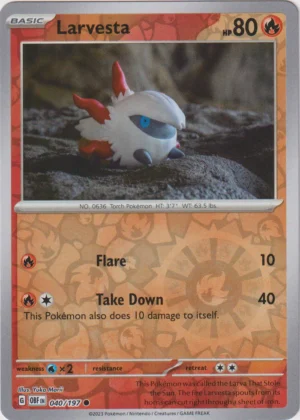 Pokemon TCG - Scarlet & Violet: Obsidian Flames - 040/197 Common Reverse Holo - Larvesta