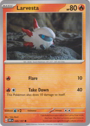 Pokemon TCG - Scarlet & Violet: Obsidian Flames - 040/197 Common - Larvesta
