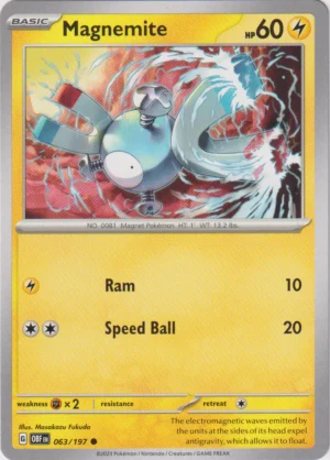 Pokemon TCG - Scarlet & Violet: Obsidian Flames - 063/197 Common  - Magnemite
