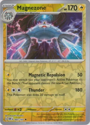 Pokemon TCG - Scarlet & Violet: Obsidian Flames - 065/197 Uncommon Reverse Holo  - Magnezone