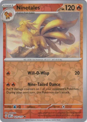 Pokemon TCG - Scarlet & Violet: Obsidian Flames - 029/197 Uncommon Reverse Holo - Ninetales