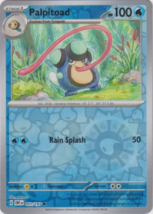 Pokemon TCG - Scarlet & Violet: Obsidian Flames - 051/197 Common Reverse Holo - Palpitoad