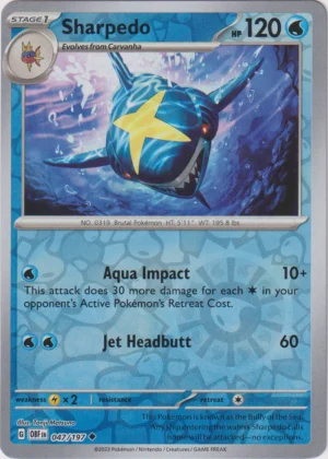 Pokemon TCG - Scarlet & Violet: Obsidian Flames - 047/197 Uncommon Reverse Holo - Sharpedo