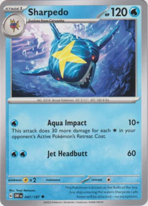 Pokemon TCG - Scarlet & Violet: Obsidian Flames - 047/197 Uncommon - Sharpedo