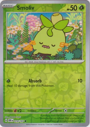 Pokemon TCG - Scarlet & Violet: Obsidian Flames - 019/197 Common Reverse Holo - Smoliv