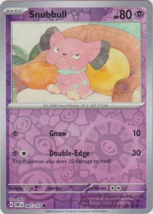 Pokemon TCG - Scarlet & Violet: Obsidian Flames - 087/197 Common Reverse Holo - Snubbull