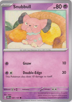Pokemon TCG - Scarlet & Violet: Obsidian Flames - 087/197 Common - Snubbull