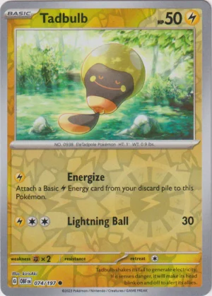 Pokemon TCG - Scarlet & Violet: Obsidian Flames - 074/197 Common Reverse Holo - Tadbulb