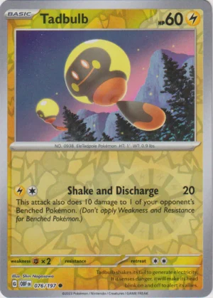 Pokemon TCG - Scarlet & Violet: Obsidian Flames - 076/197 Common Reverse Holo - Tadbulb