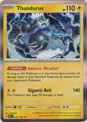 Pokemon TCG - Scarlet & Violet: Obsidian Flames - 070/197 Rare Holo - Thundurus