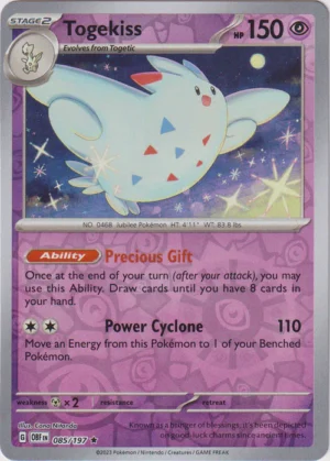 Pokemon TCG - Scarlet & Violet: Obsidian Flames - 085/197 Rare Reverse Holo - Togekiss