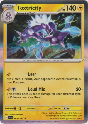 Pokemon TCG - Scarlet & Violet: Obsidian Flames - 072/197 Rare Holo - Toxtricity