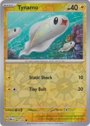 Pokemon TCG - Scarlet & Violet: Obsidian Flames - 067/197 Common Reverse Holo  - Tynamo