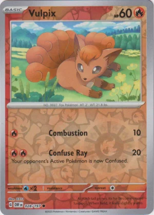 Pokemon TCG - Scarlet & Violet: Obsidian Flames - 028/197 Common Reverse Holo - Vulpix