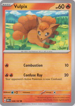 Pokemon TCG - Scarlet & Violet: Obsidian Flames - 028/197 Common - Vulpix